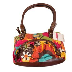 Rosetti Eden Floral Mini Shopper Bag Brown Handles Boho Retro Y2K shoulder bag